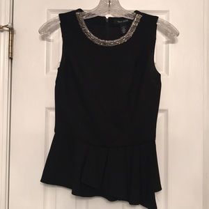 White House Black Market Black Beaded Top